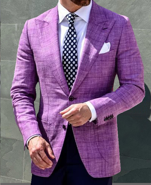OK Casual Lapel Collar Solid Color Two Button Slim Fit Blazer
