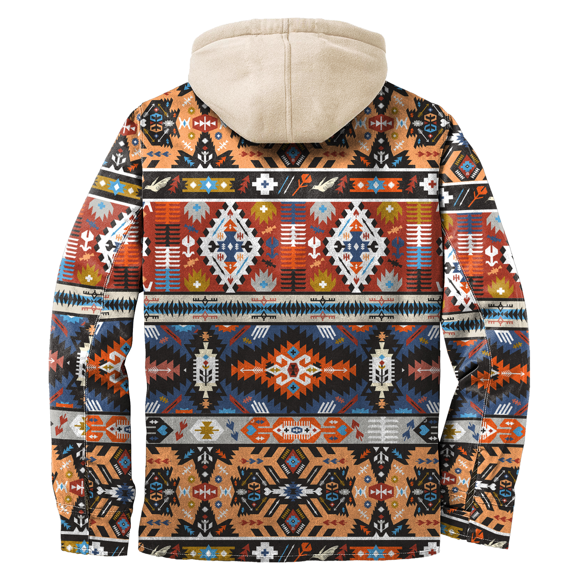 Men's Autumn & Winter Outdoor Casual Vintage Ethnic Print Hooded Jacket