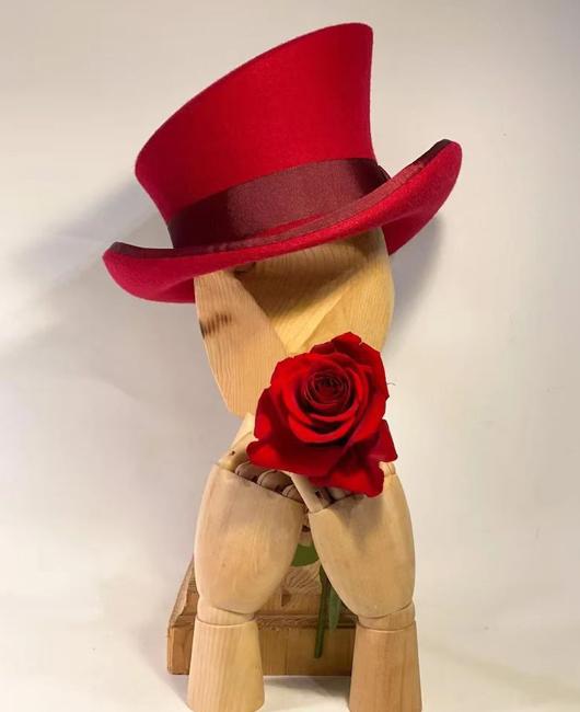 Wool Classic Solid Color Ribbon Decor Top Hat