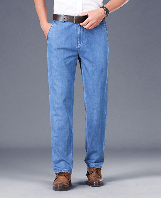 Business Casual Washed Loose High Waist Denim Straight Leg Jeans