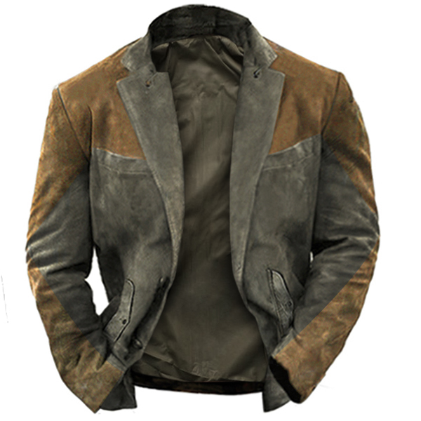 Men's Vintage Outdoor Tactical Contrast Design Jacket