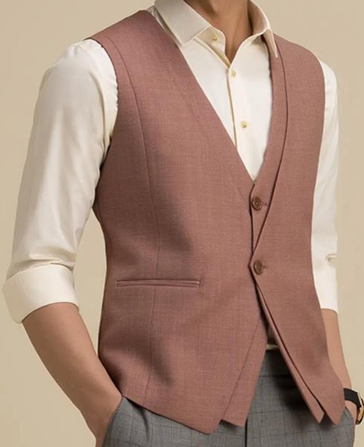 OK Elegant Solid Color V Neck Blazer Vest
