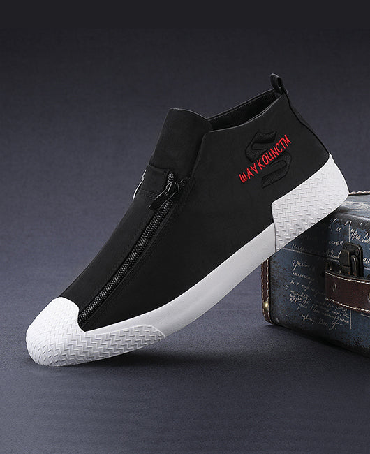 High Top Zip Up Embroidery Casual Shoes