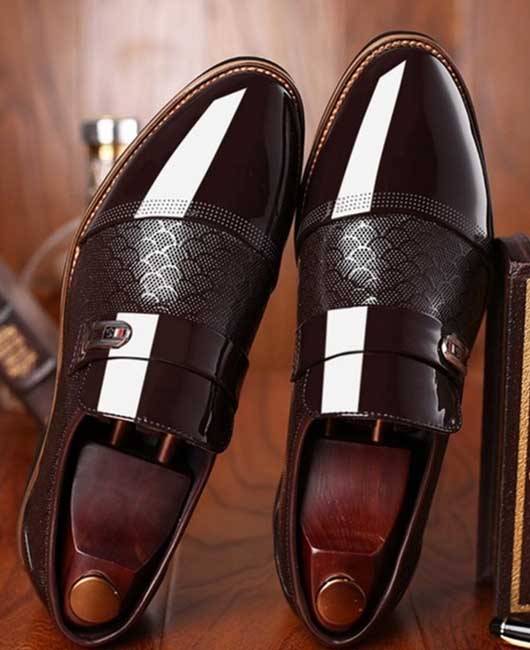 Men's Embossed Leather Shoes