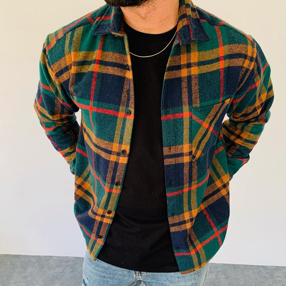 Checked Textured Shirt Jacket