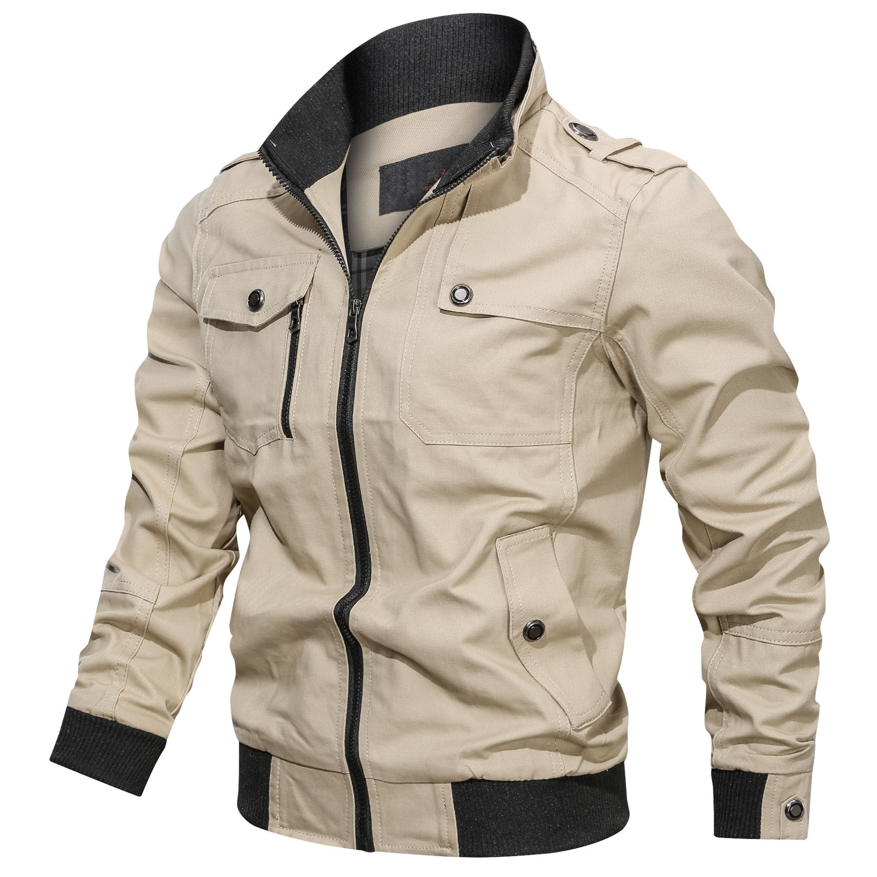 Men's Lapel Zip Casual Jacket