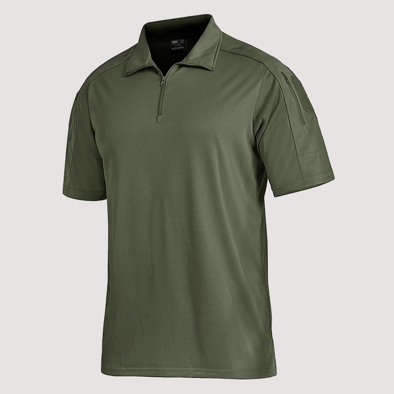 Men's Outdoor Sports T-Shirt Polo with Neck Zipper