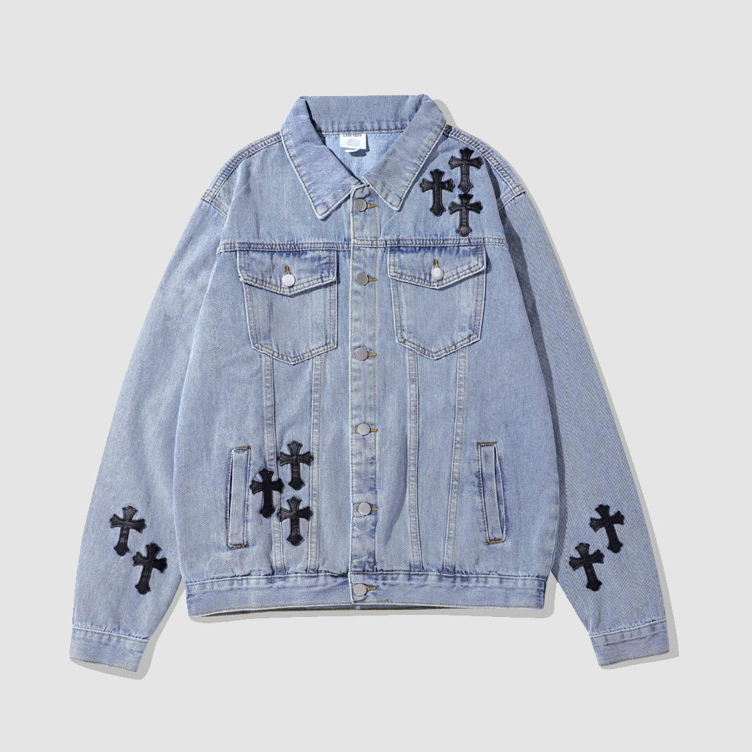 The Vimiaparty Vintage Cross Denim Jacket