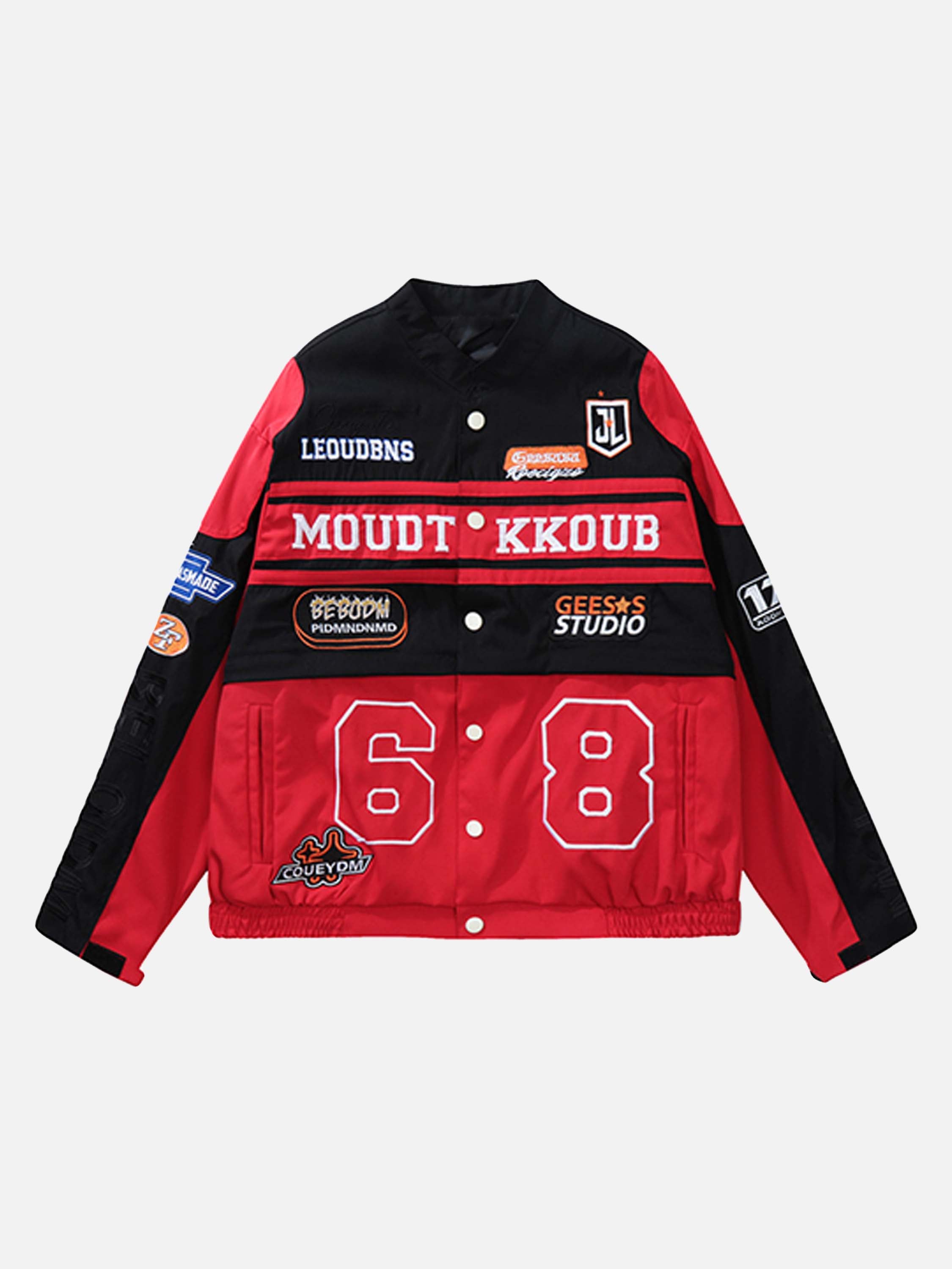 The Vimiaparty American Patchwork Color Alphabet Embroidery Baseball Suit Jacket Motorcycle Suit Coat