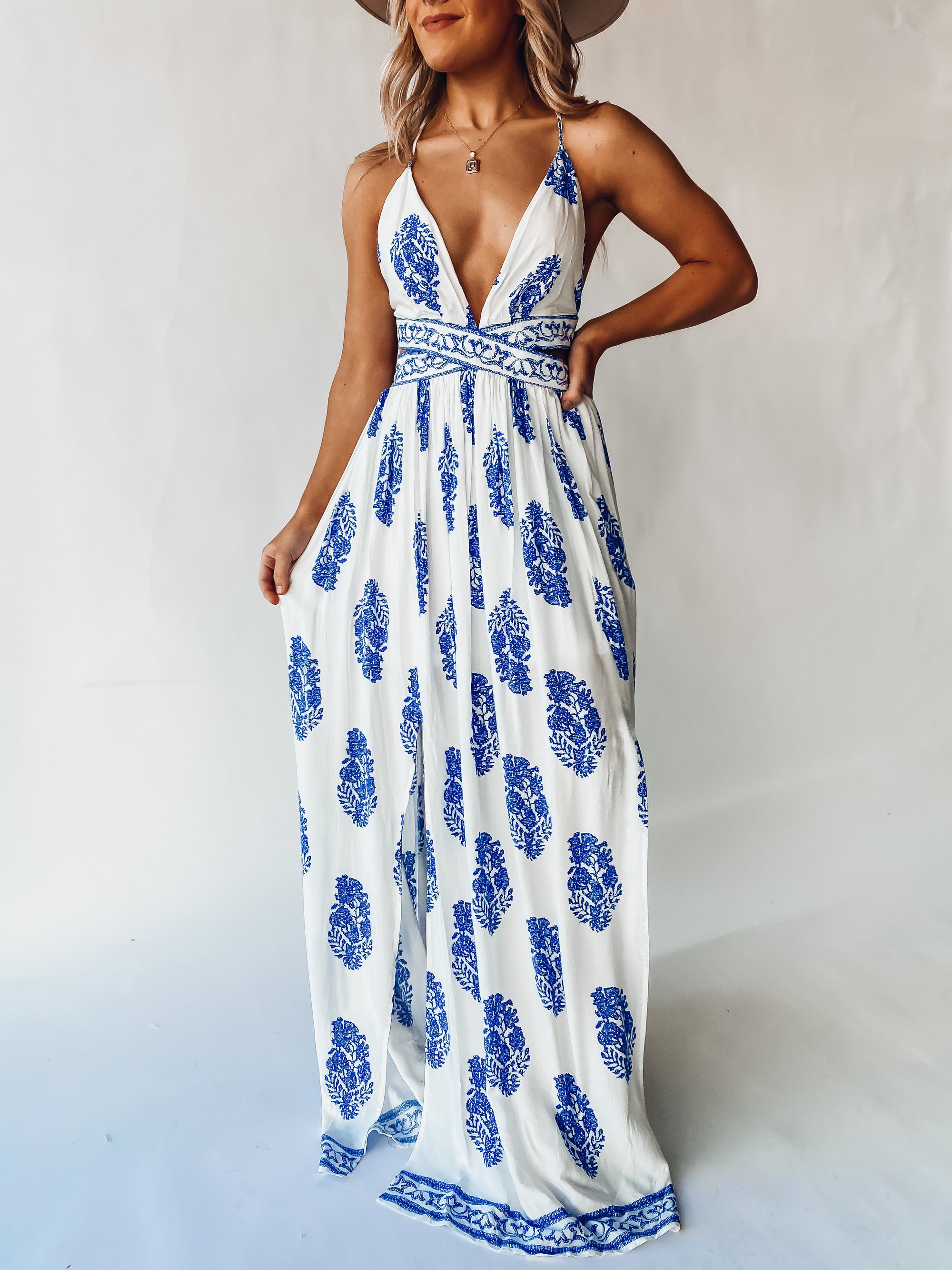 Women's V-neck Bohemian Halter Holiday Dress