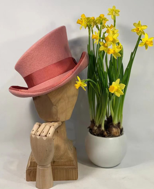 Wool Classic Solid Color Ribbon Decor Top Hat
