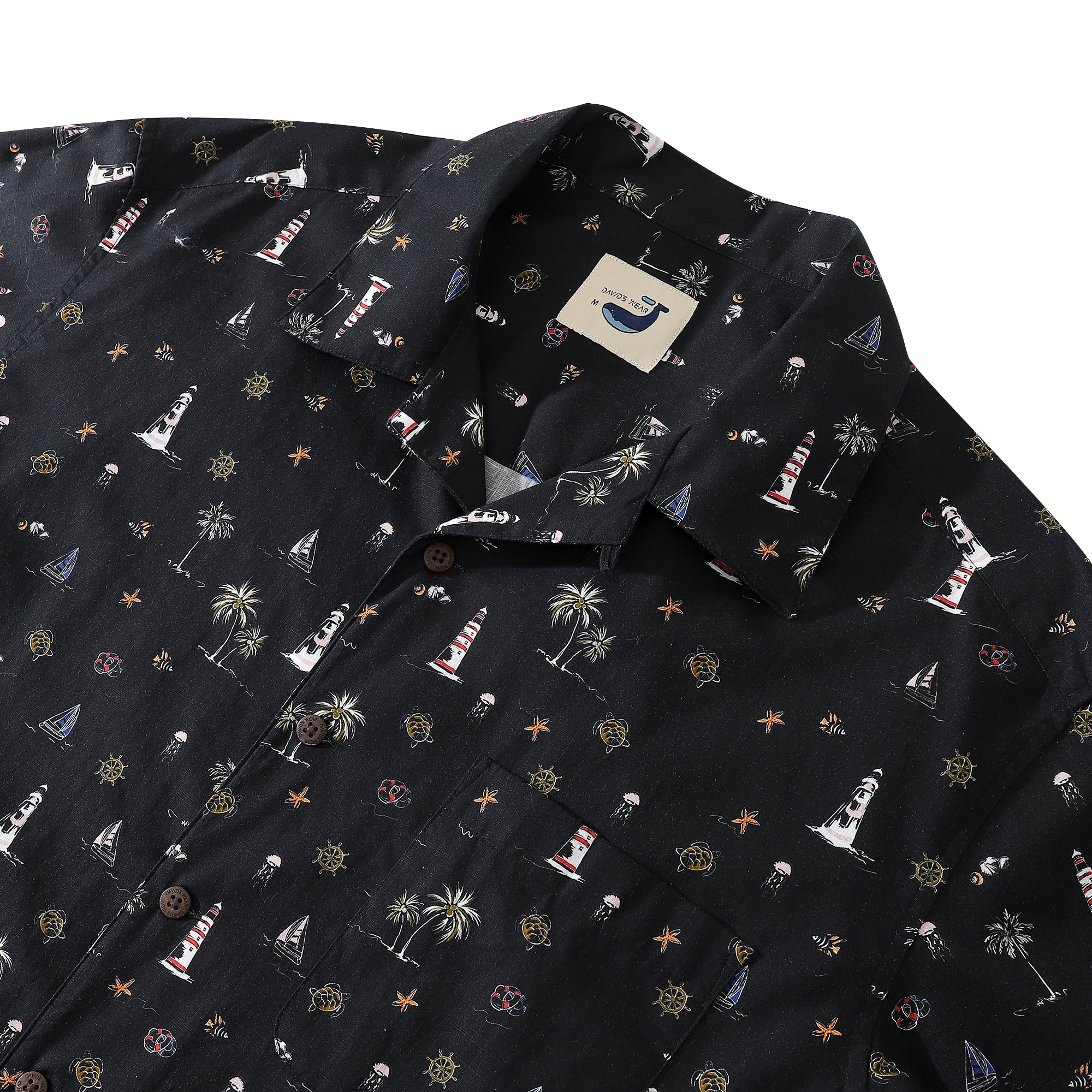 Lighthouse Black Shirt Workwear 100% Cotton Durable And Wrinkle Free