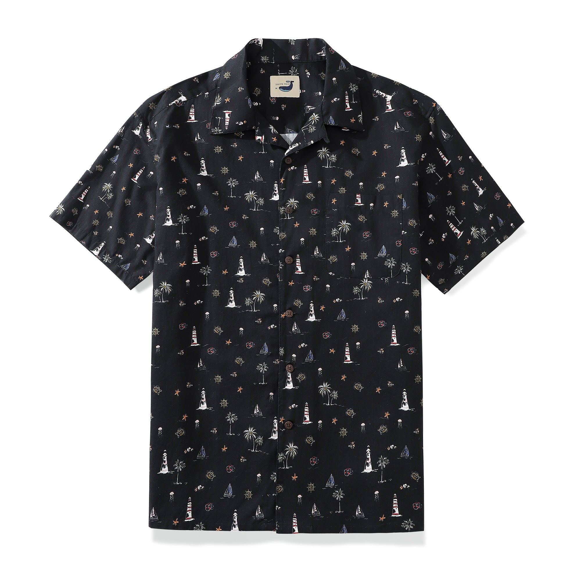 Lighthouse Black Shirt Workwear 100% Cotton Durable And Wrinkle Free
