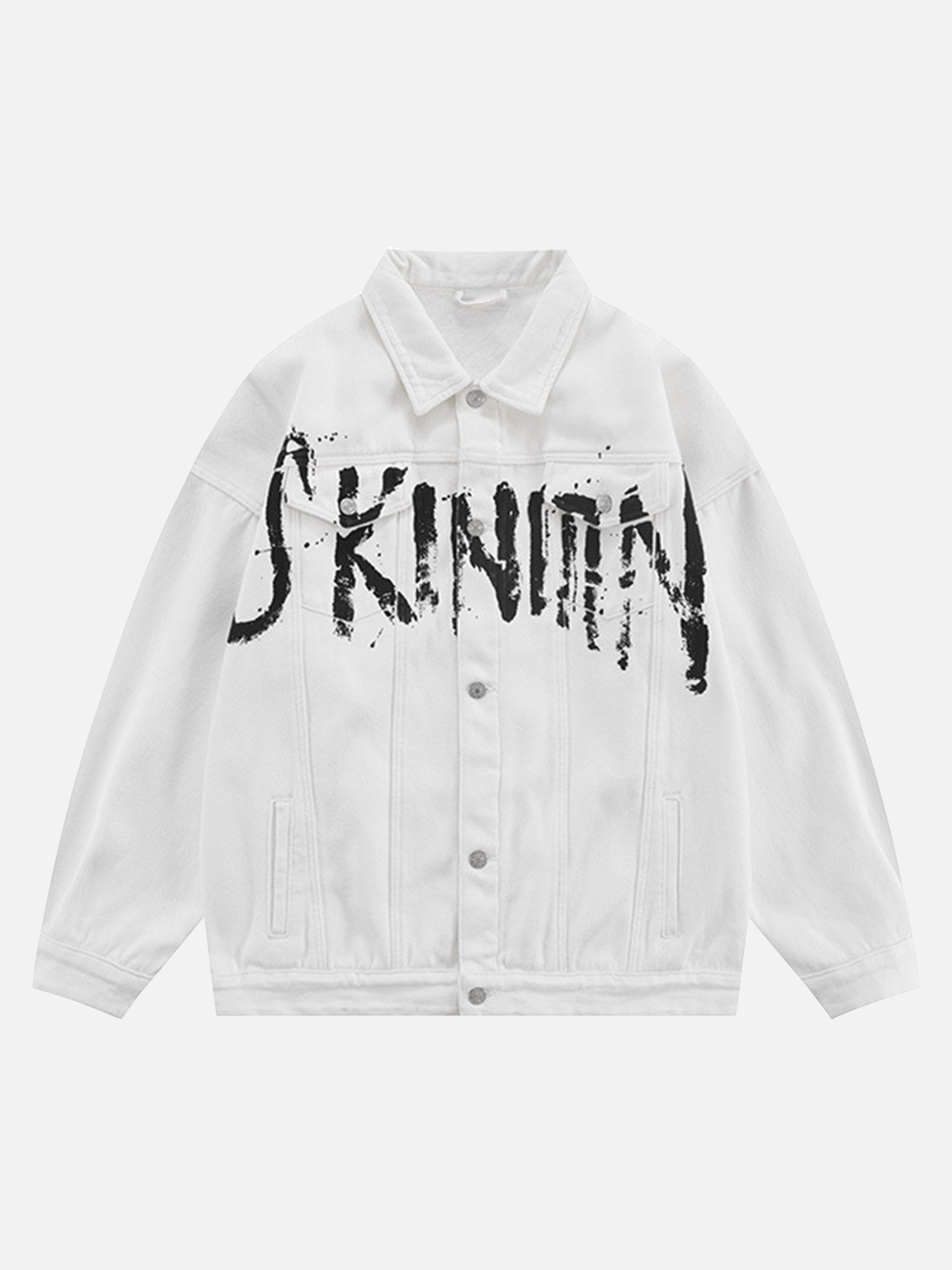 The Vimiaparty American Street Personality Loose Vintage Lapel Denim Jacket
