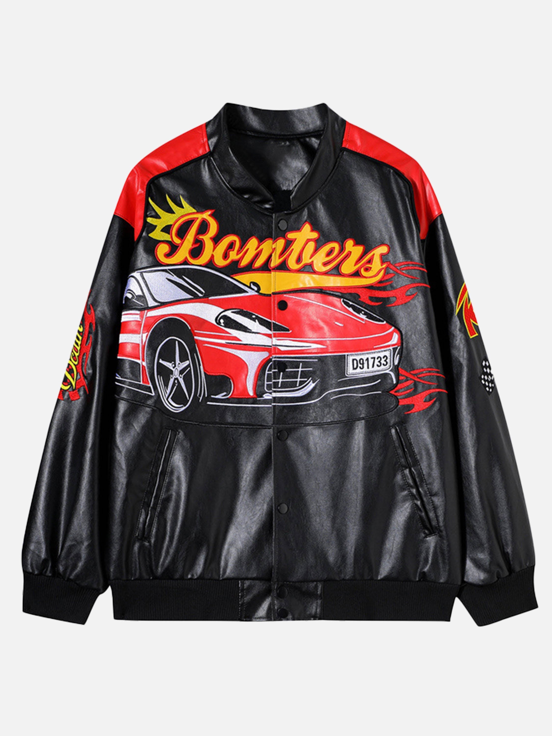 The Vimiaparty American Street Biker Baseball Suit Racing Suit Jacket