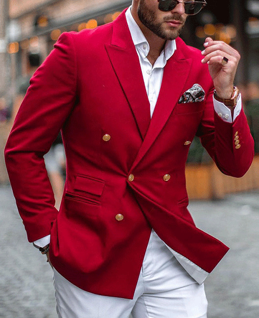 Elegant Plain Double Breasted Lapel Collar Blazer
