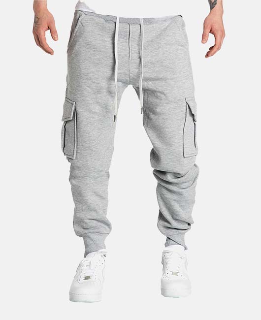 Casual Elastic Waist Utility Pockets Solid Color Cargo Pants