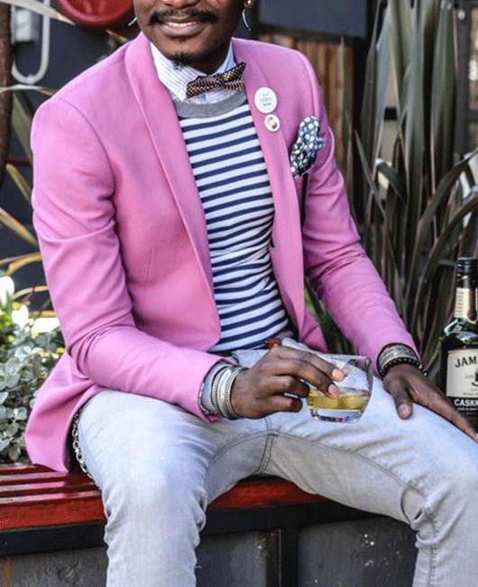 Purple Solid Single Breasted Shawl Lapel Blazer