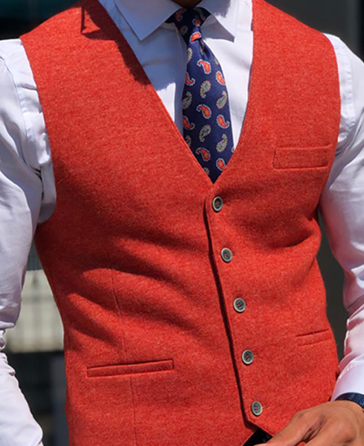 Fashion Plain V Neck Single Breasted Blazer Vest