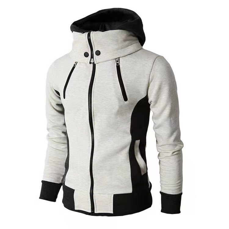 Men's Warm Hooded Fake Two-piece Sweater Jacket