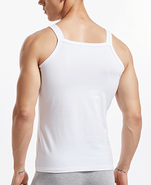 Sporty Plain Square Neck Sleeveless Stretch Tank Top
