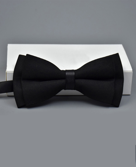 Business Plain Double Flat Bow Tie