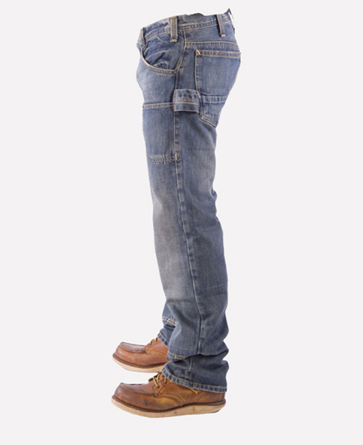 Casual Washed Pockets Design Denim Straight Leg Cargo Jeans