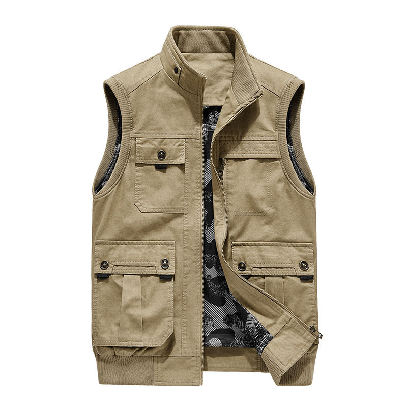 Men's Outdoor Tactical Cotton Washed Multi-pocket Vest