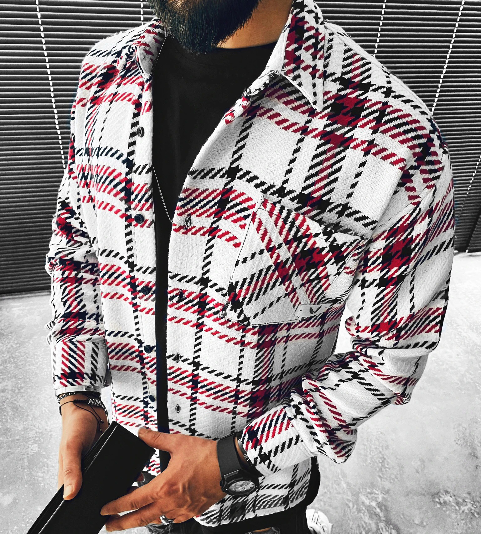 Casual Fashion Check Texture Jacket