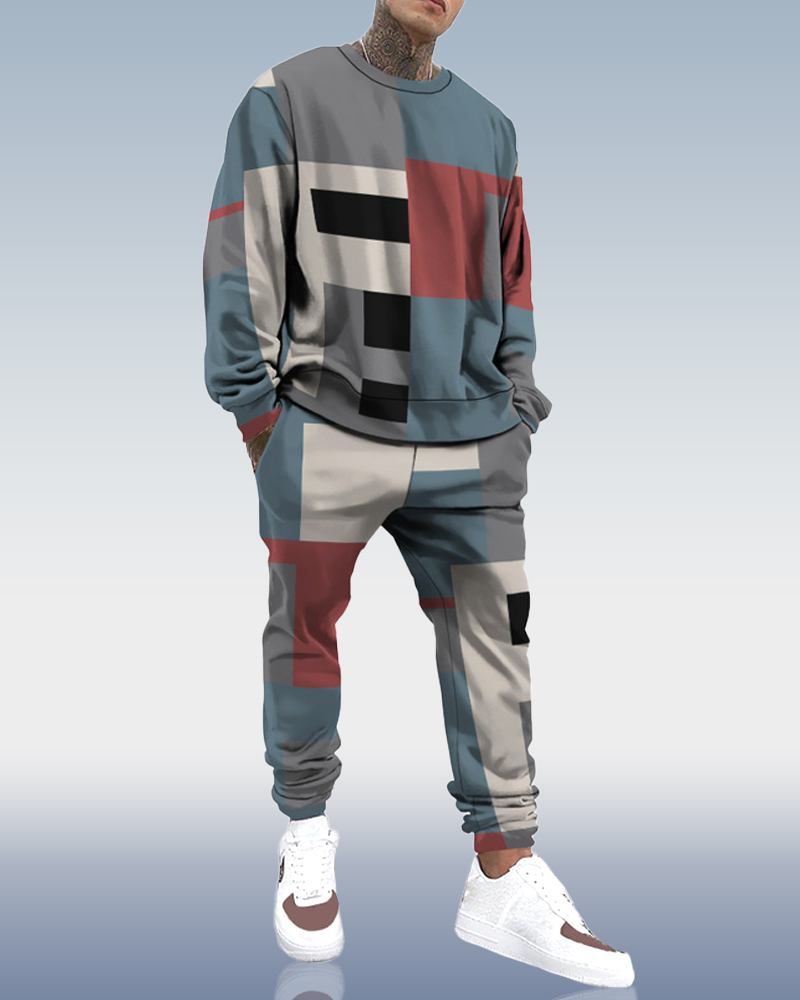 Men's Casual Personality Print Suit 002