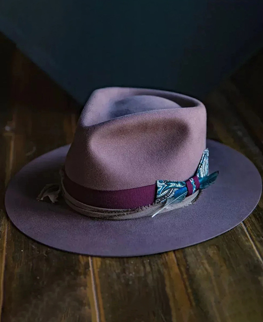 Retro Bow Wide Brim Woolen Cowboy Fedora Hat