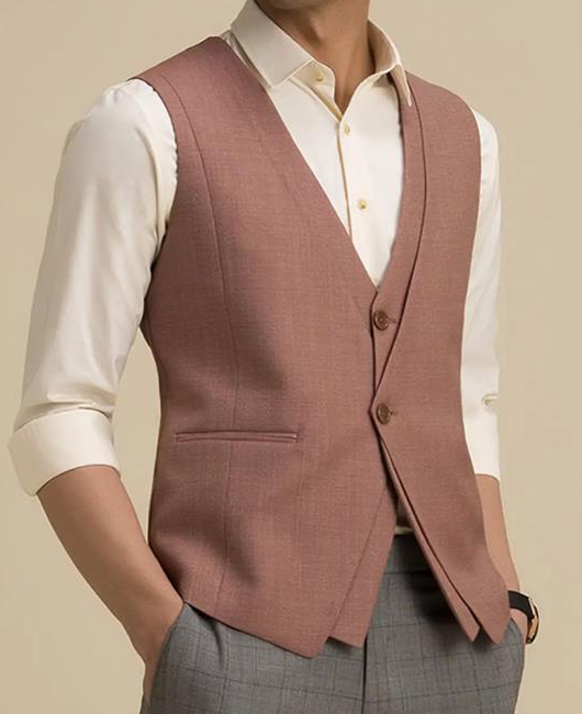 OK Elegant Solid Color V Neck Blazer Vest