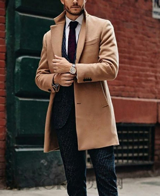 Classic Lapel Collar Two Button Overcoat