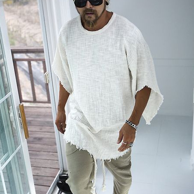 Mens Cotton And Linen Holiday Beach Shirt