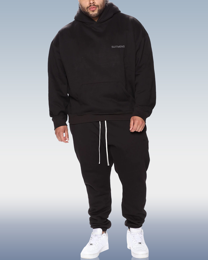 Men's Black Hoodie Set