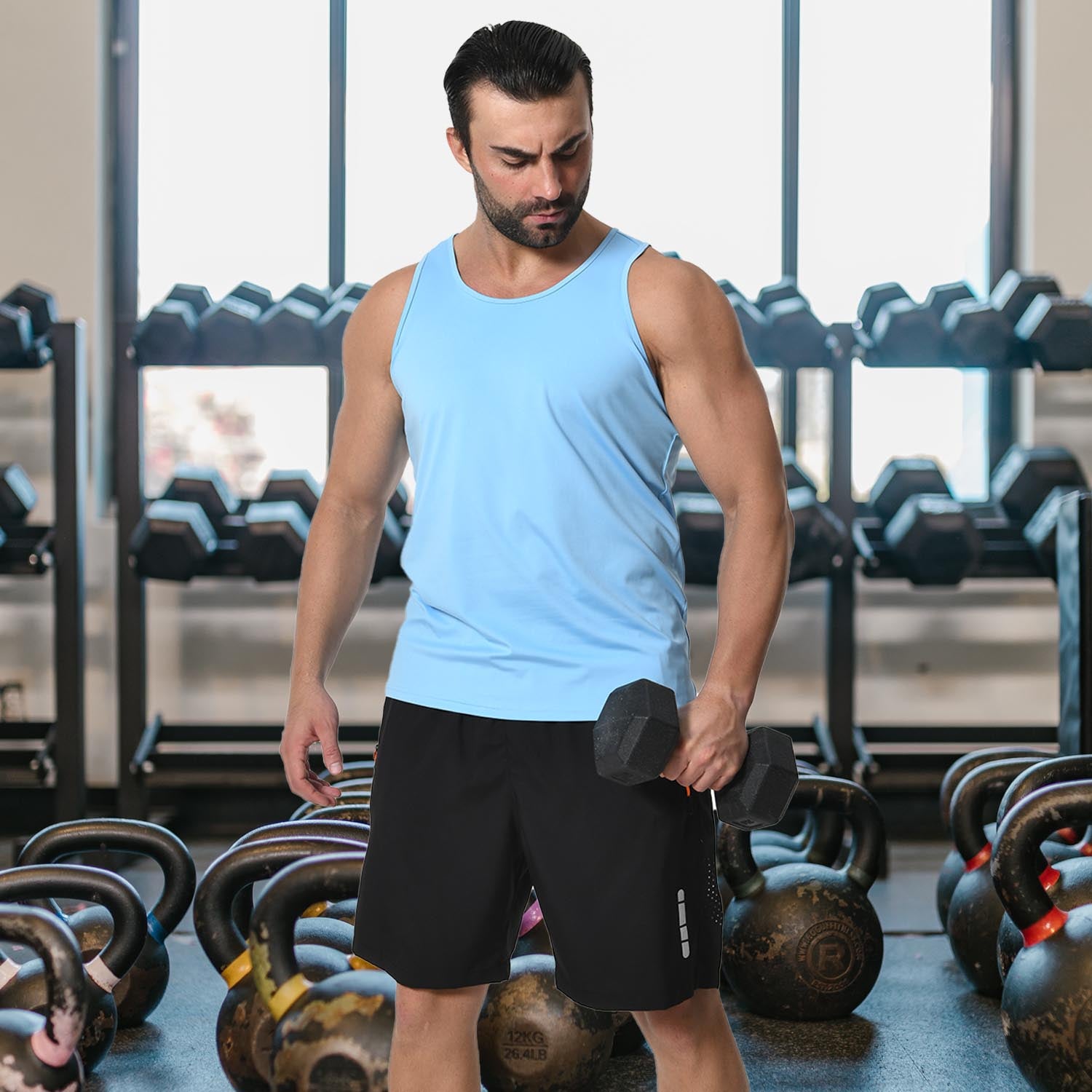 Men's Tank Top Quick Dry Stretchy Athletic Sleeveless Shirts for Workout Training