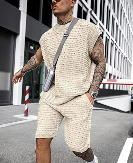 Casual Plain Cap Sleeve Loose Tank Top & Shorts 2Pcs Set