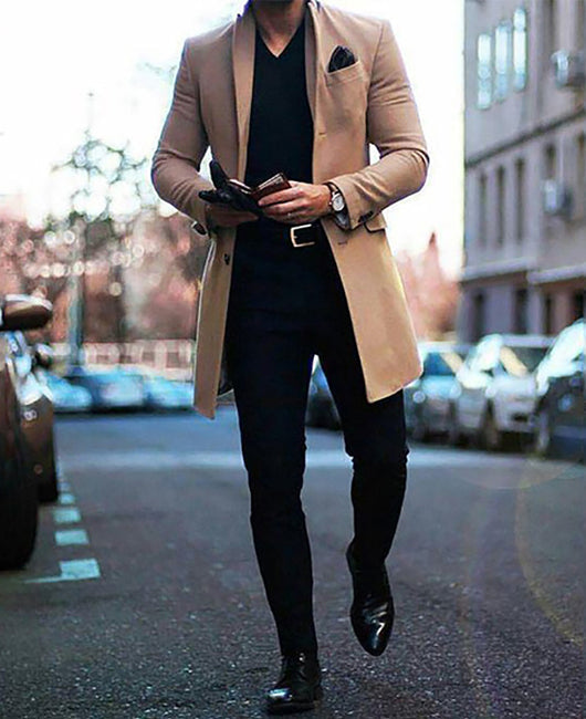 Classic Lapel Collar Two Button Overcoat