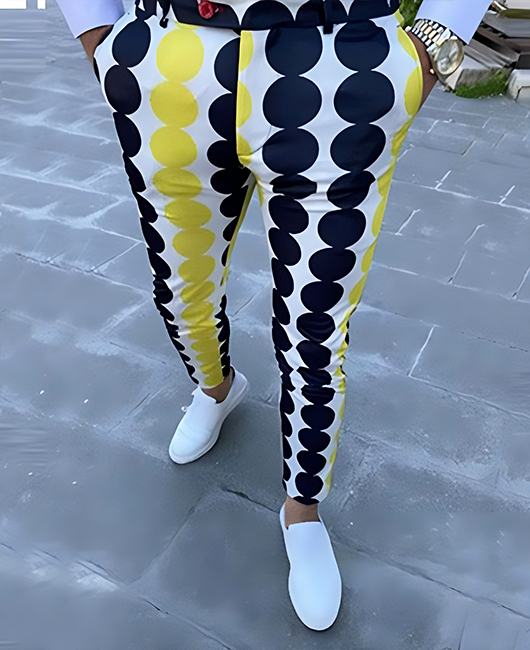 Casual Polka Dot Print Slim Fit Pocket Pencil Pants