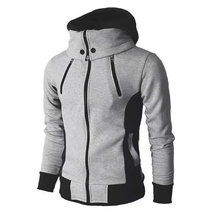 Men's Warm Hooded Fake Two-piece Sweater Jacket