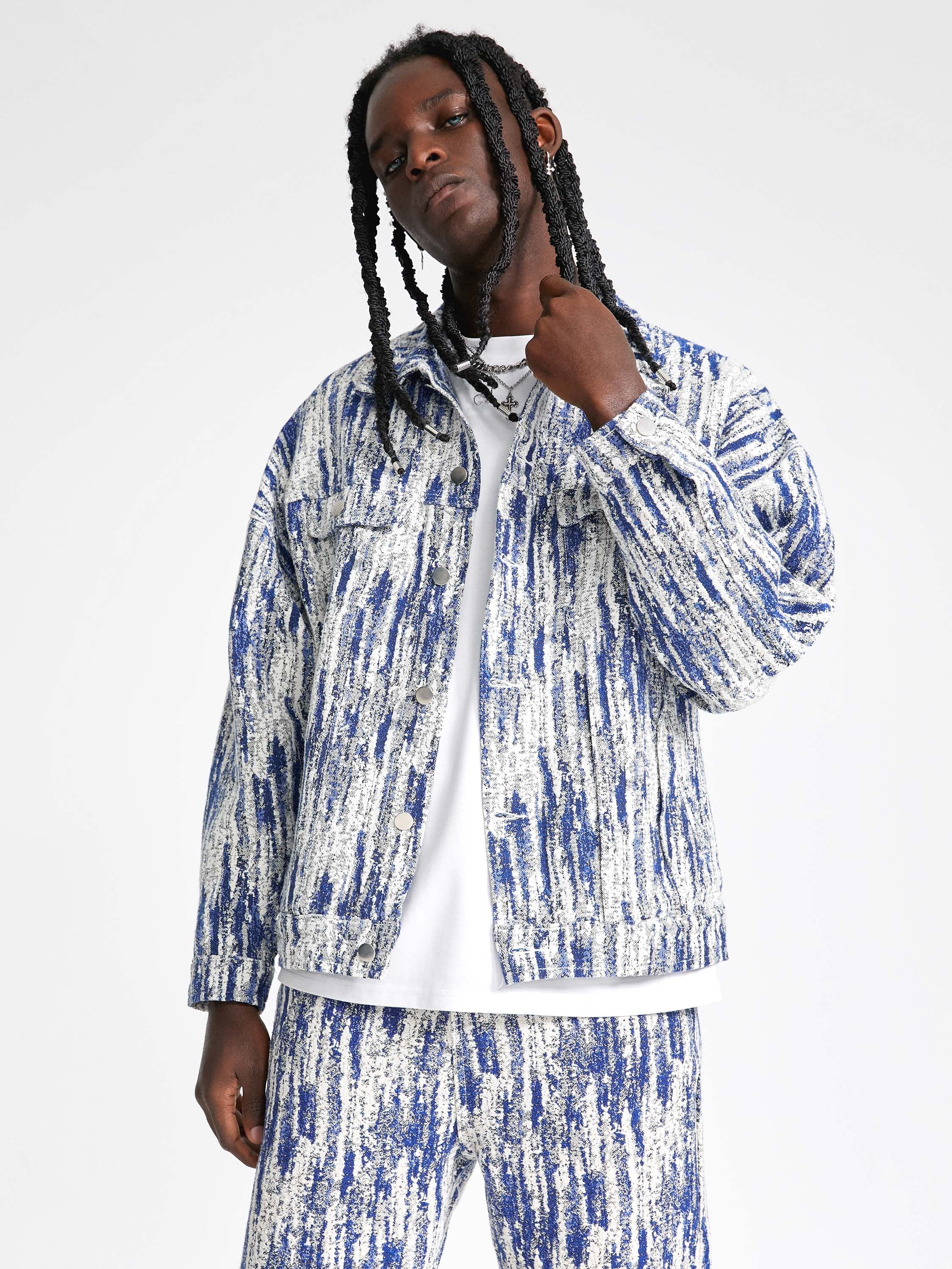 The Vimiaparty Jacquards Straight Trucker Jacket