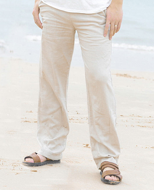 Plus Solid Color Drawstring Straight Pants